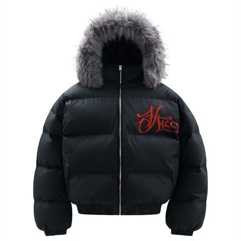 Winter Jacket "STRIPE", Black, M